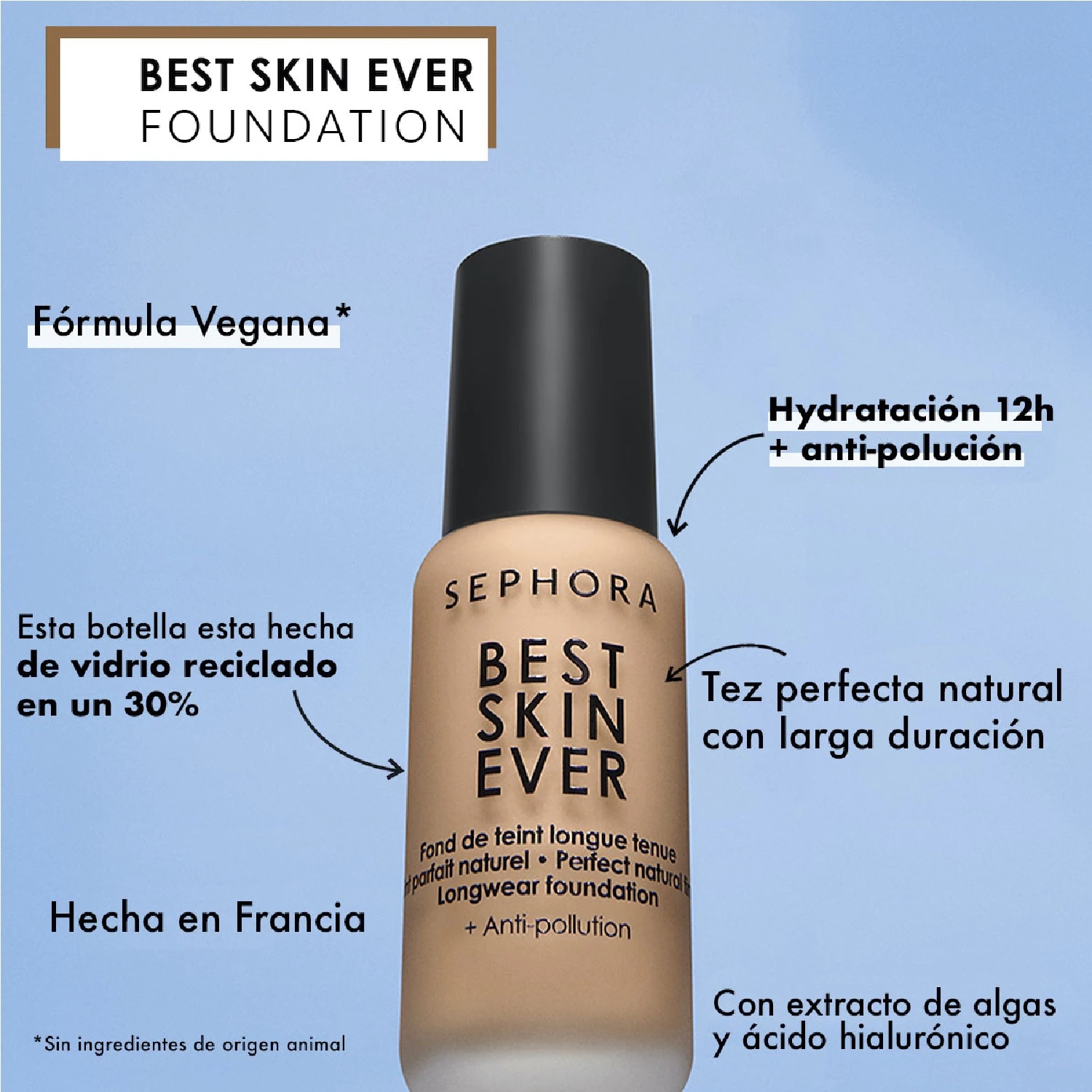BEST SKIN EVER LONG WEAR FOUNDATION PERFECT NATURAL COMPLEXION + ANTI-POLLUTION (Base de Maquillaje de Larga Duración)